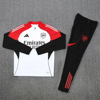 Adult/Kids 2025/2026 Arsenal Half-Pull Training Wear White Football Shirt