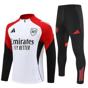 Adult/Kids 2025/2026 Arsenal Half-Pull Training Wear White Football Shirt