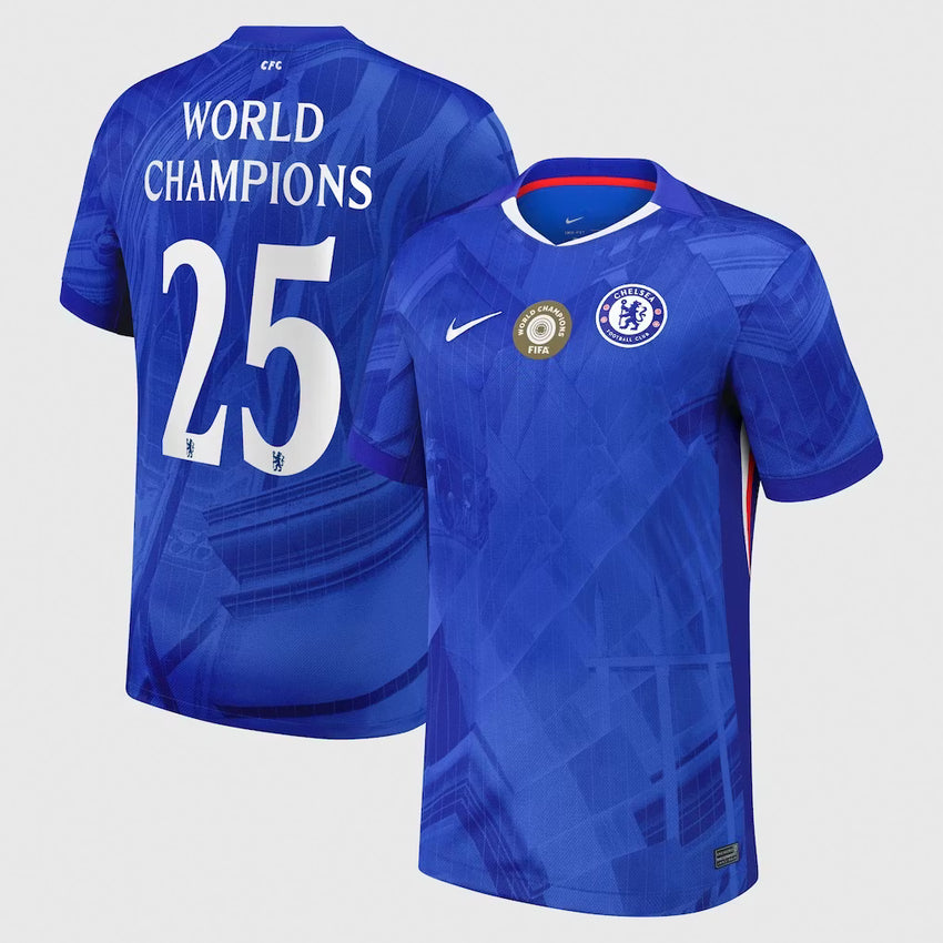 Chelsea Cup Home Stadium Shirt 2025-26 with World Champions 25 chest badge