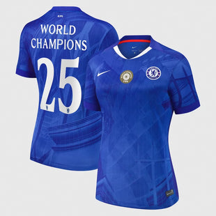 Chelsea Cup Home Stadium Shirt 2025-26 - Womens with World Champions 25 chest badge