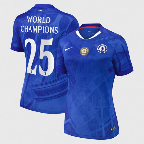 Chelsea Cup Home Stadium Shirt 2025-26 - Womens with World Champions 25 chest badge