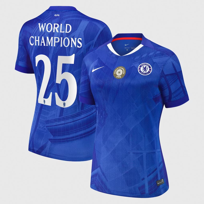 Chelsea Cup Home Stadium Shirt 2025-26 - Womens with World Champions 25 chest badge